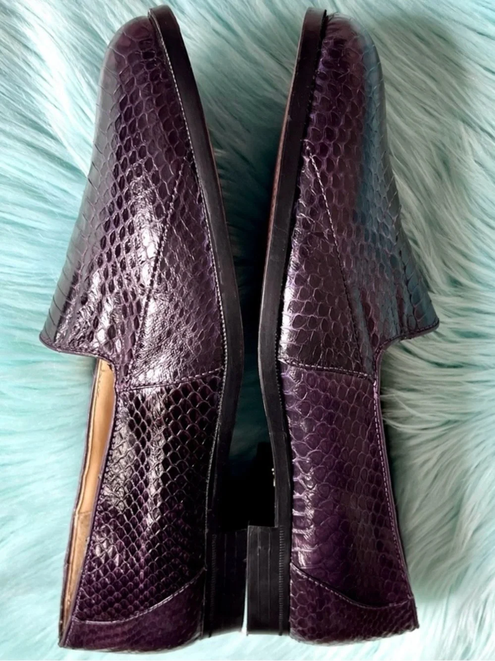Giorgio Brutini Snake Skin Purple Vintage Loafers Men’s Size 11 Dress Shoes